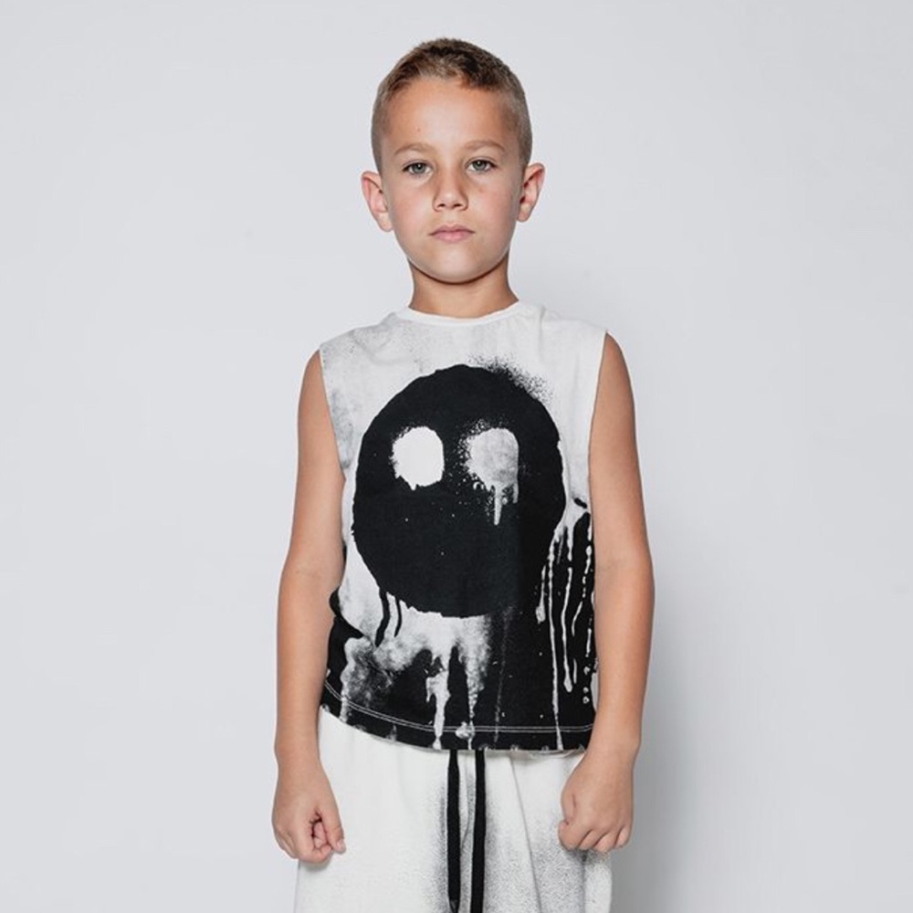 NWOT NUNUNU melting mask sleeveless shirt UNISEX Size 8-9 & 4-5 - Picture 4 of 8